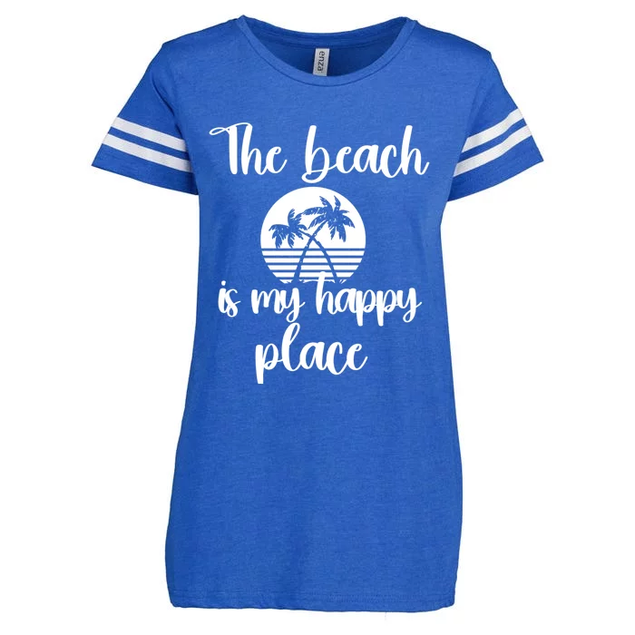 Sun Shine Beach Gift The Beach Is My Happy Place Great Gift Enza Ladies Jersey Football T-Shirt