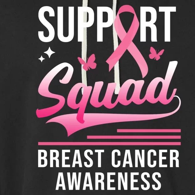 Support Squad Breast Cancer Awareness Garment-Dyed Fleece Hoodie