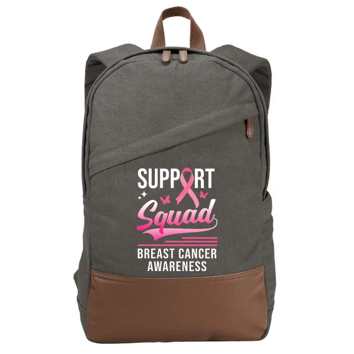 Support Squad Breast Cancer Awareness Cotton Canvas Backpack