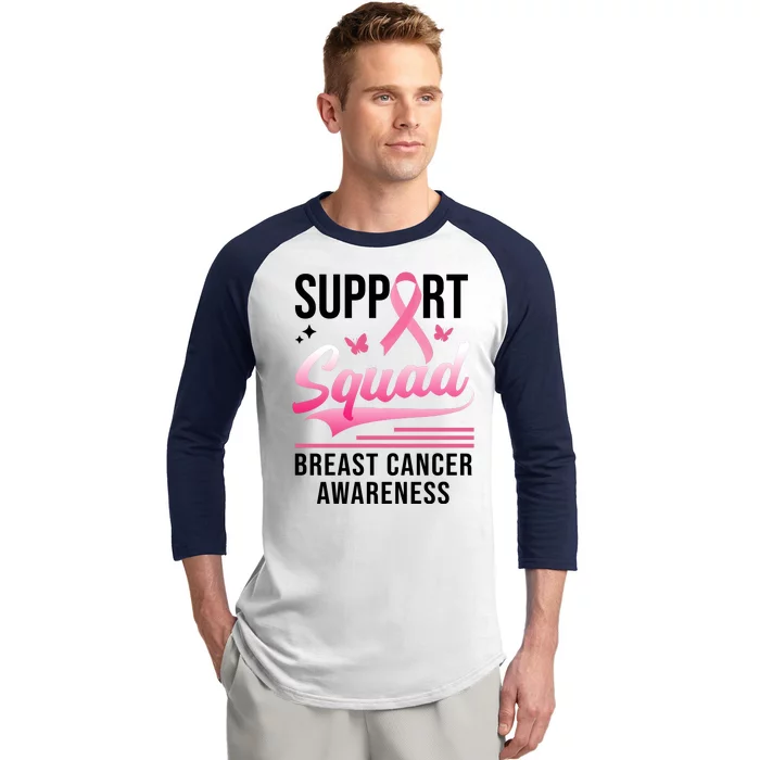 Support Squad Breast Cancer Awareness Baseball Sleeve Shirt