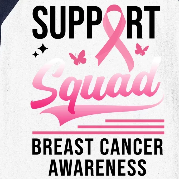 Support Squad Breast Cancer Awareness Baseball Sleeve Shirt