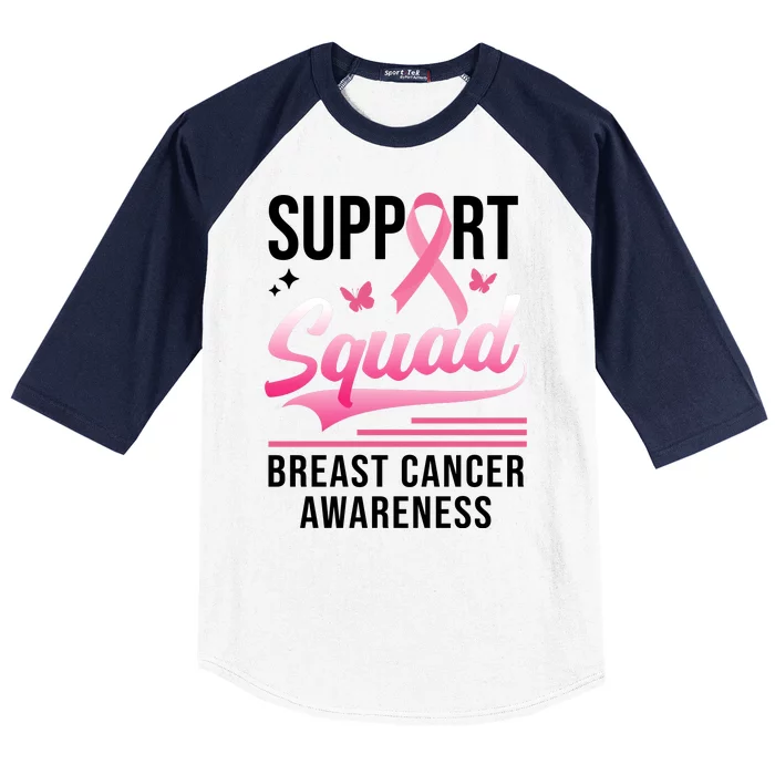 Support Squad Breast Cancer Awareness Baseball Sleeve Shirt