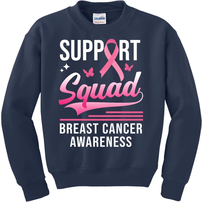 Support Squad Breast Cancer Awareness Kids Sweatshirt