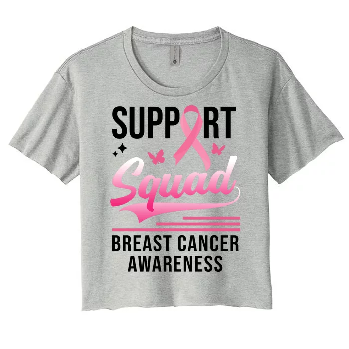 Support Squad Breast Cancer Awareness Women's Crop Top Tee