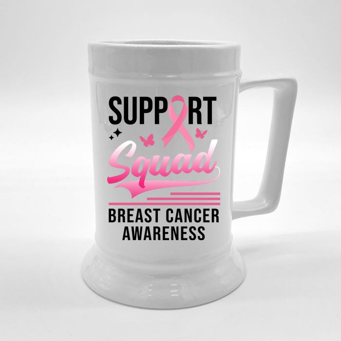 Support Squad Breast Cancer Awareness Front & Back Beer Stein