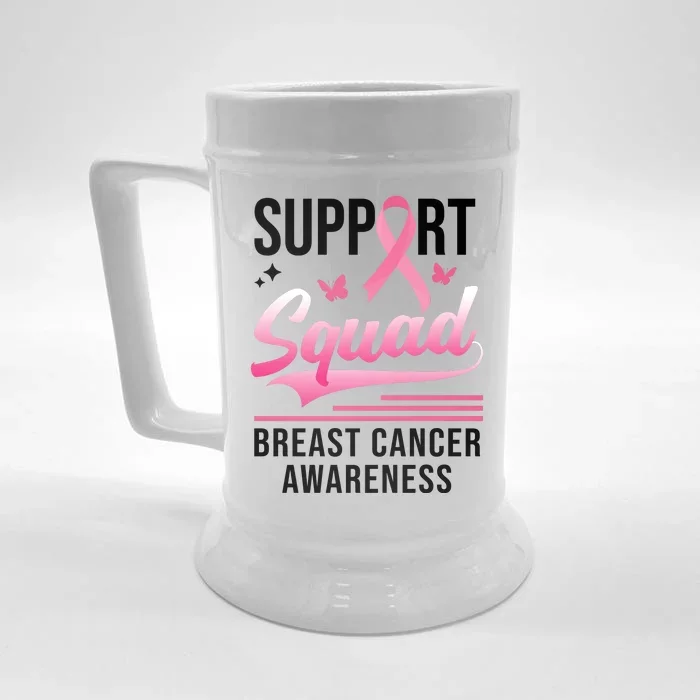 Support Squad Breast Cancer Awareness Front & Back Beer Stein