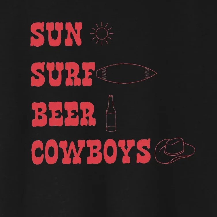 Sun Surf Beer Cowboys Women's Crop Top Tee