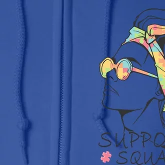 Support Squad Bandana Puzzle Autism Awareness Gift Full Zip Hoodie