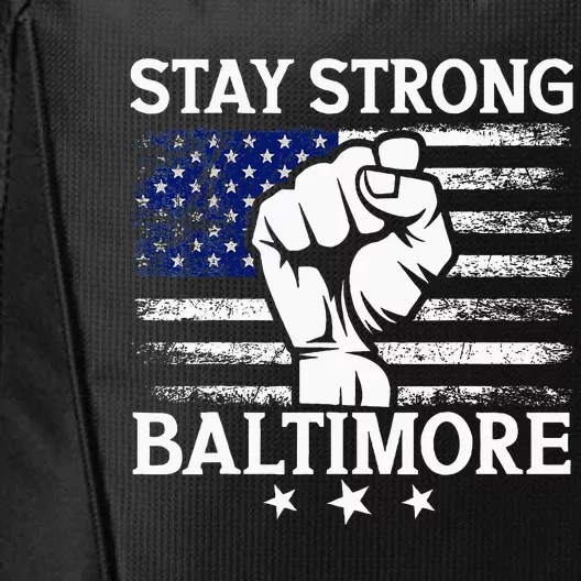 Stay Strong Baltimore White Raised Hand Fist City Backpack