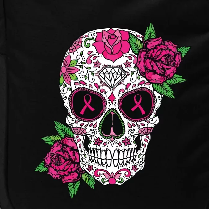 Sugar Skull Breast Cancer Awareness Calavera Impact Tech Backpack