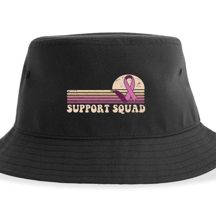 Support Squad Breast Cancer Awareness Ribbons Pink Warrior Sustainable Bucket Hat