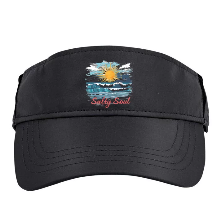 Salty Soul Beach And Sun Summer Vacay Adult Drive Performance Visor