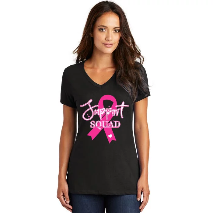 Support Squad Breast Cancer Support Squad Women's V-Neck T-Shirt