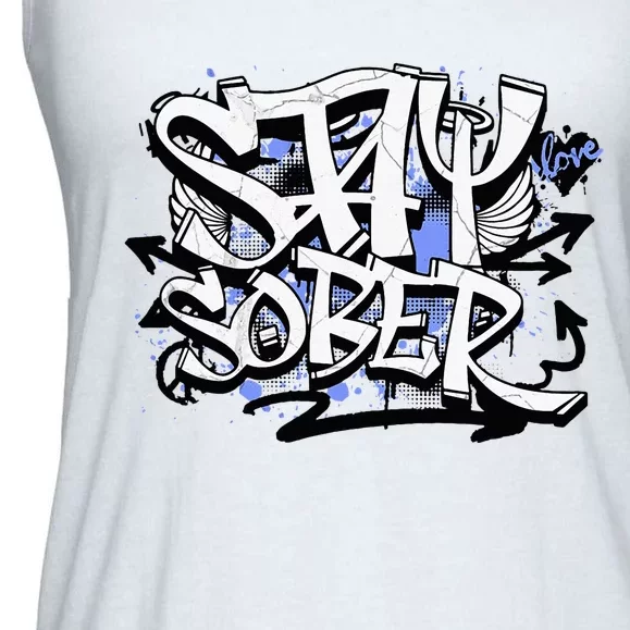 Stay Sober Blue Resolve Ladies Essential Flowy Tank