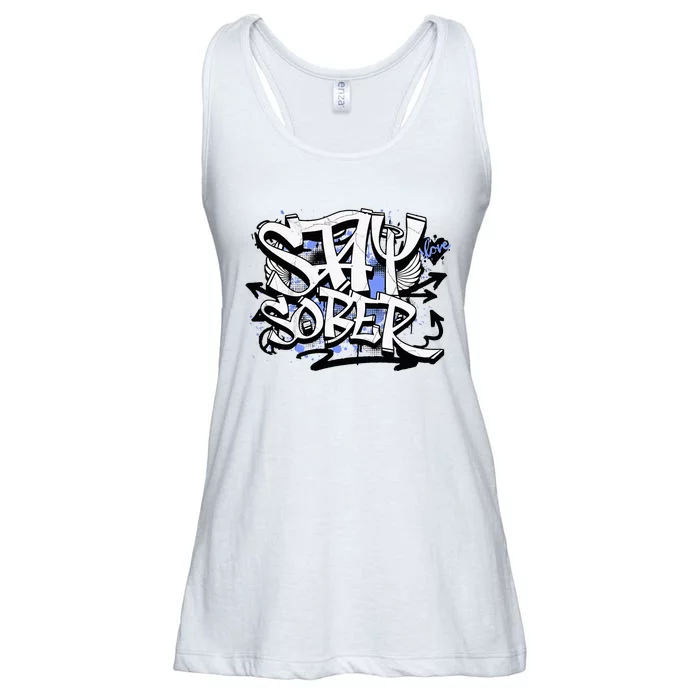 Stay Sober Blue Resolve Ladies Essential Flowy Tank