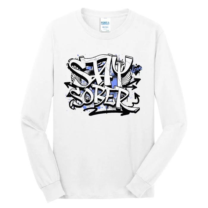 Stay Sober Blue Resolve Tall Long Sleeve T-Shirt