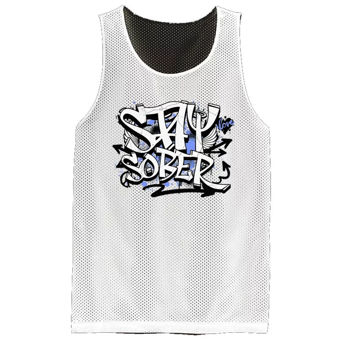 Stay Sober Blue Resolve Mesh Reversible Basketball Jersey Tank