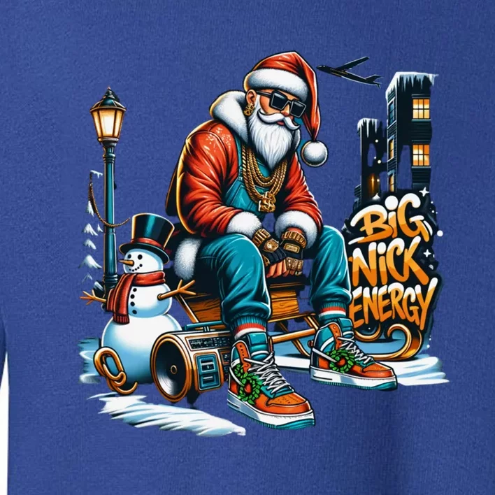 Sneakerhead Santa Big Nick Energy Street Style Holiday Gift Toddler Sweatshirt