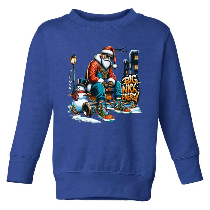 Sneakerhead Santa Big Nick Energy Street Style Holiday Gift Toddler Sweatshirt