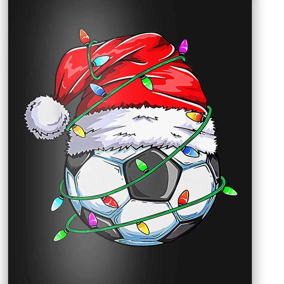 Santa Soccer Ball Sports Christmas holiday Poster