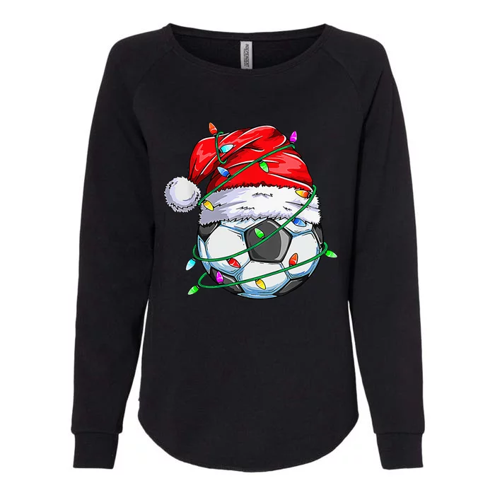 Santa Soccer Ball Sports Christmas holiday Womens California Wash Sweatshirt