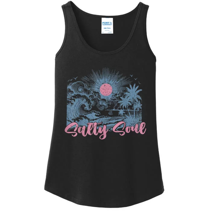 Summer Salty Beach Summer Soul Vibes Trendy Summer Ladies Essential Tank