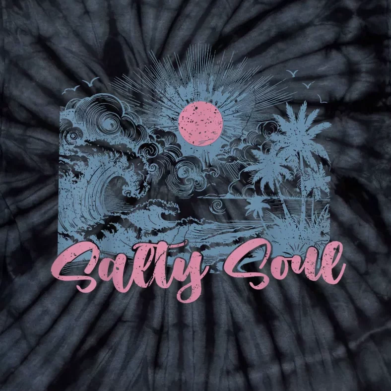 Summer Salty Beach Summer Soul Vibes Trendy Summer Tie-Dye T-Shirt