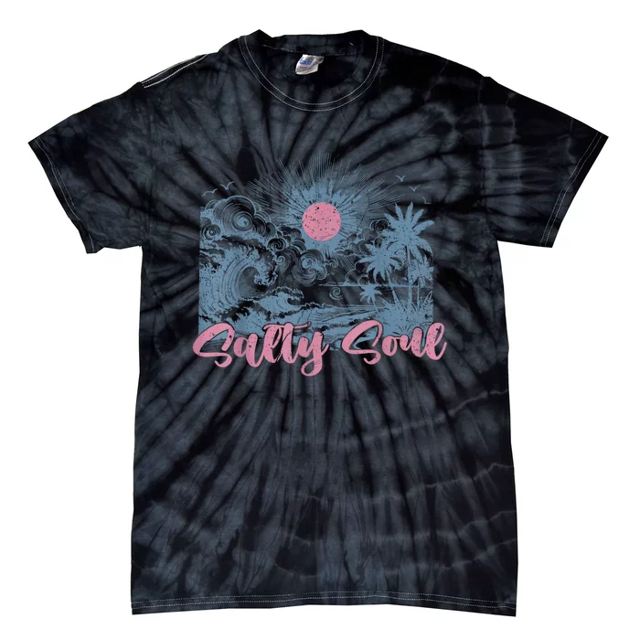 Summer Salty Beach Summer Soul Vibes Trendy Summer Tie-Dye T-Shirt