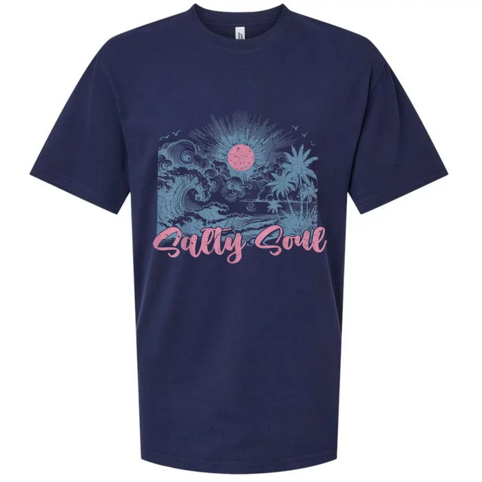 Summer Salty Beach Summer Soul Vibes Trendy Summer Sueded Cloud Jersey T-Shirt