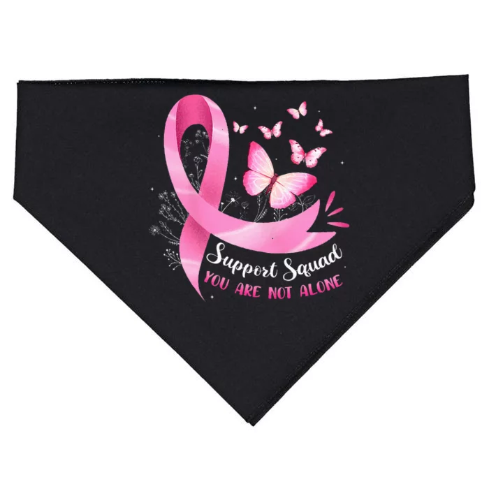 Support Squad Breast Cancer Awareness Pink Ribbon Butterfly USA-Made Doggie Bandana