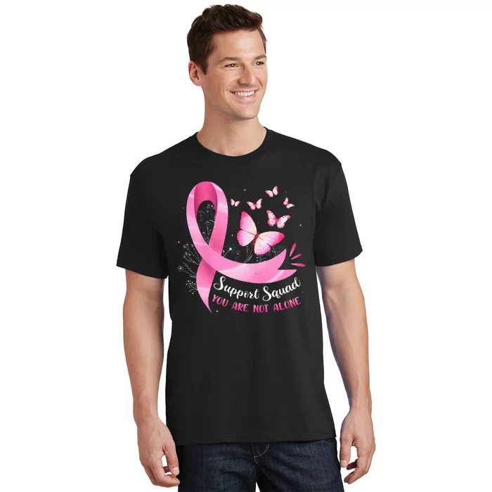 Support Squad Breast Cancer Awareness Pink Ribbon Butterfly T-Shirt