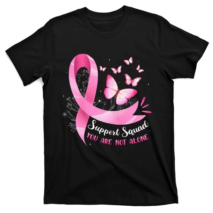 Support Squad Breast Cancer Awareness Pink Ribbon Butterfly T-Shirt