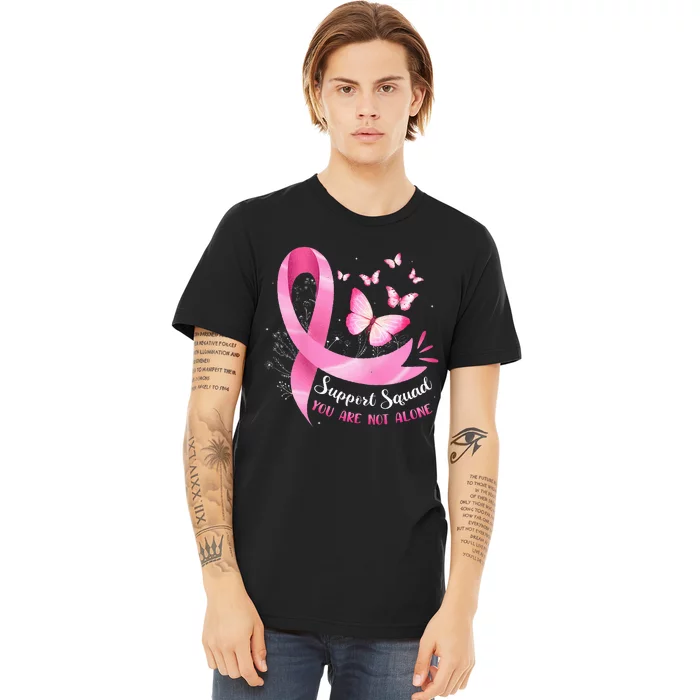 Support Squad Breast Cancer Awareness Pink Ribbon Butterfly Premium T-Shirt