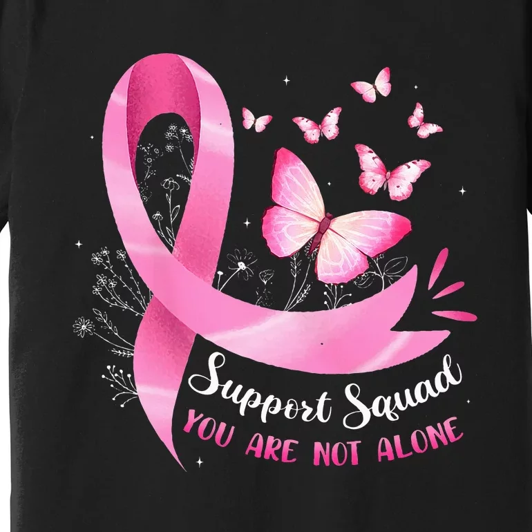 Support Squad Breast Cancer Awareness Pink Ribbon Butterfly Premium T-Shirt