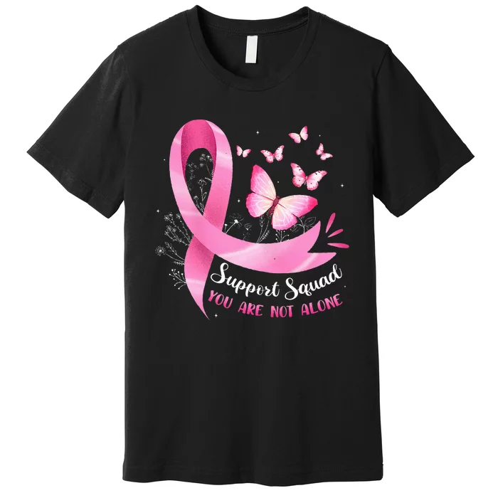 Support Squad Breast Cancer Awareness Pink Ribbon Butterfly Premium T-Shirt