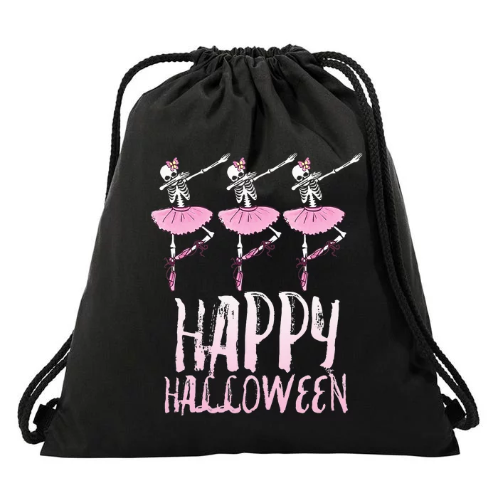 Spooky Skeleton Ballet Dance Costume Drawstring Bag