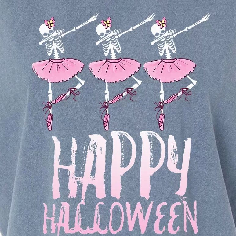 Spooky Skeleton Ballet Dance Costume Garment-Dyed Women's Muscle Tee