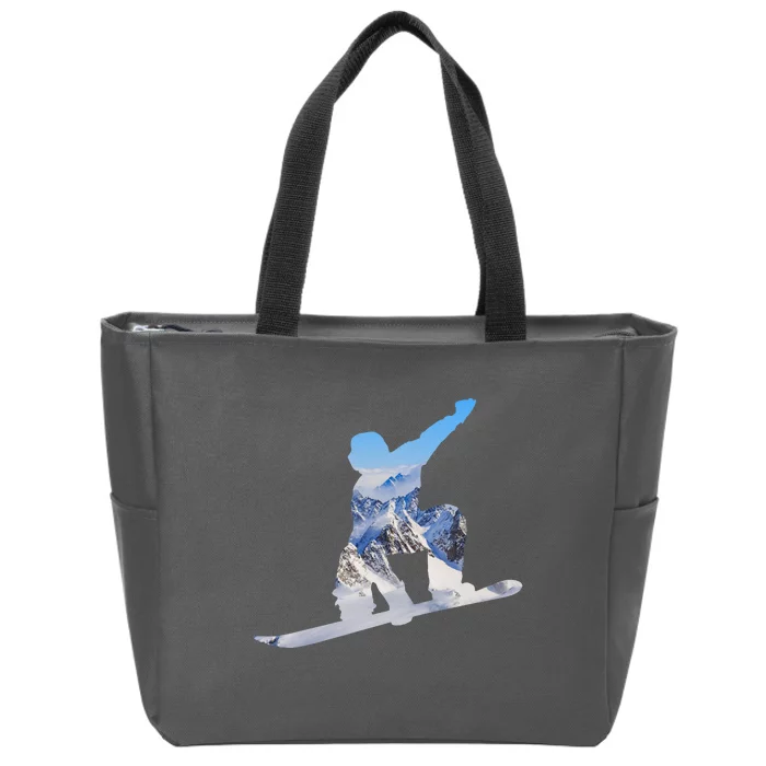 Snow Ski Boarding Sport Zip Tote Bag