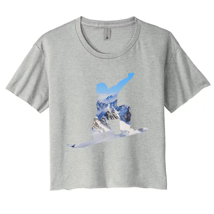 Snow Ski Boarding Sport Women's Crop Top Tee