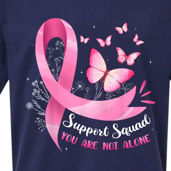 Support Squad Breast Cancer Awareness Pink Ribbon Butterfly Sueded Cloud Jersey T-Shirt