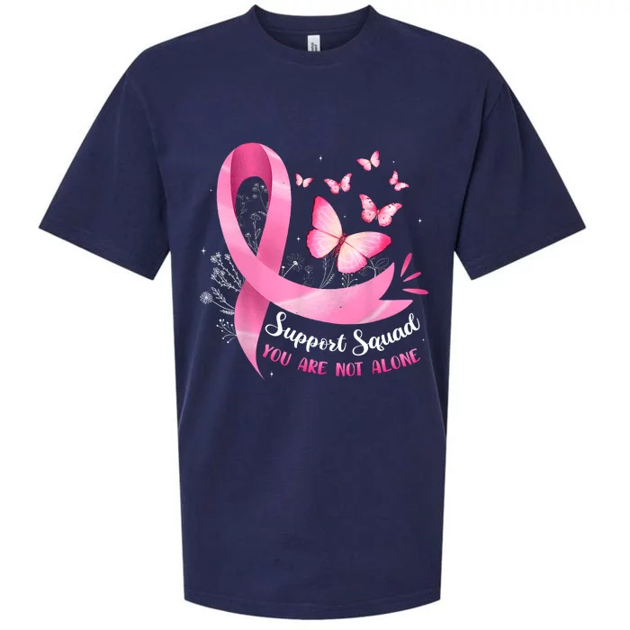 Support Squad Breast Cancer Awareness Pink Ribbon Butterfly Sueded Cloud Jersey T-Shirt