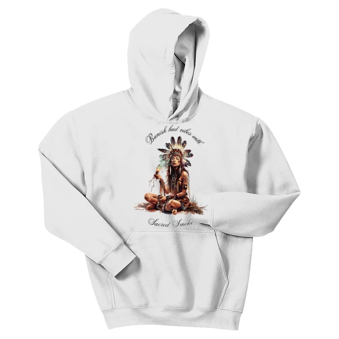 Sacred Smoke Banish Bad Vibes Kids Hoodie