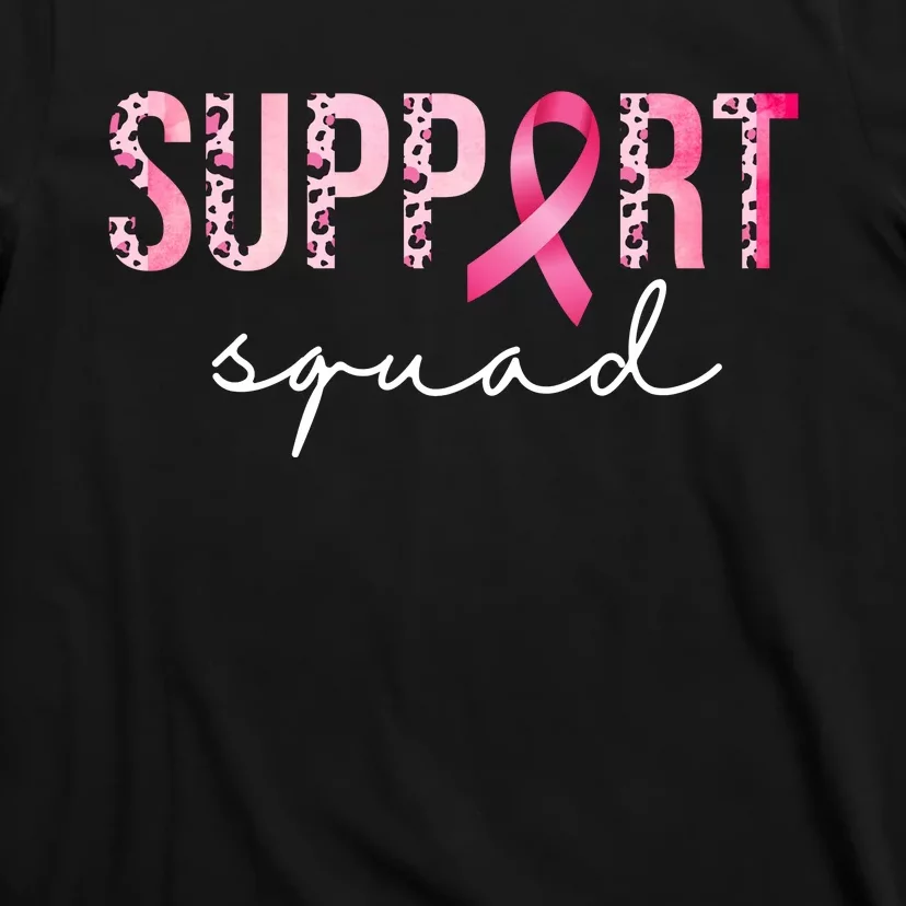 Support Squad Breast Cancer Leopard Ribbon T-Shirt