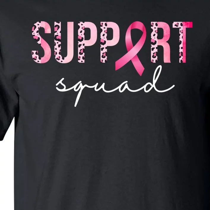 Support Squad Breast Cancer Leopard Ribbon Tall T-Shirt