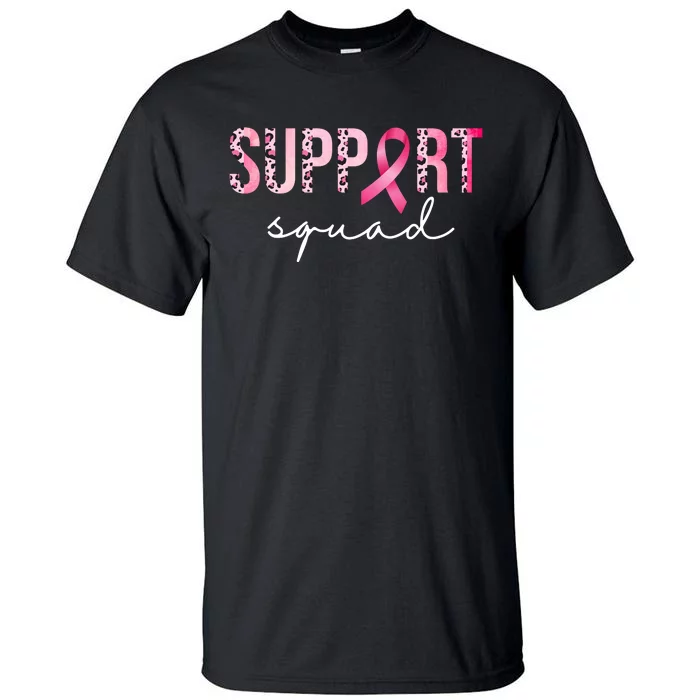 Support Squad Breast Cancer Leopard Ribbon Tall T-Shirt