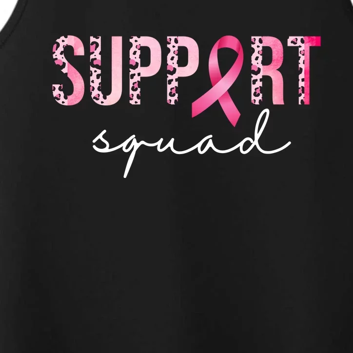 Support Squad Breast Cancer Leopard Ribbon Performance Tank