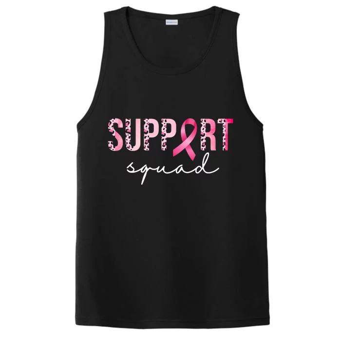 Support Squad Breast Cancer Leopard Ribbon Performance Tank