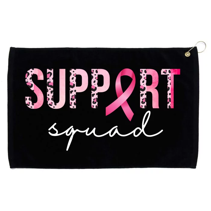 Support Squad Breast Cancer Leopard Ribbon Grommeted Golf Towel