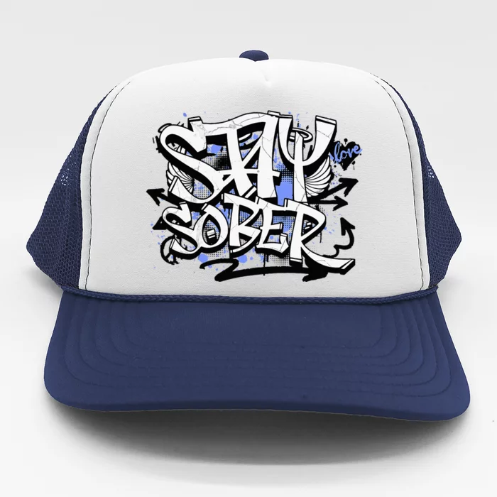 Stay Sober Blue Resolve Trucker Hat