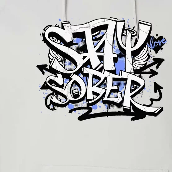 Stay Sober Blue Resolve Performance Fleece Hoodie